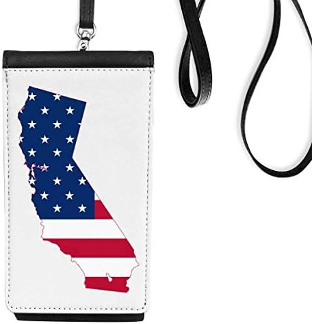 California USA Mapa Stribe Stripes Oblik zastava Telefon novčanik torbica Viseća torbica Crni džep
