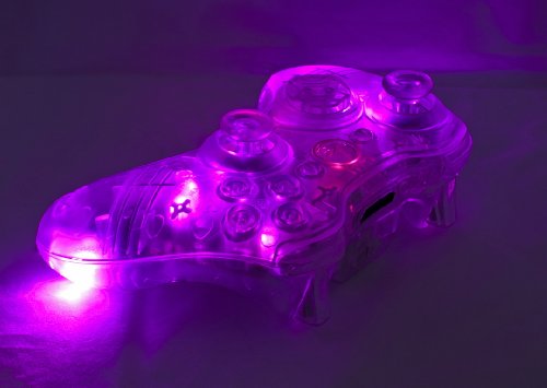 CLEAR W / PINK LED XBOX 360 MODDDD CONTROLTER COOSTS, CALL OF CRNA OPS2 MW3 MW2