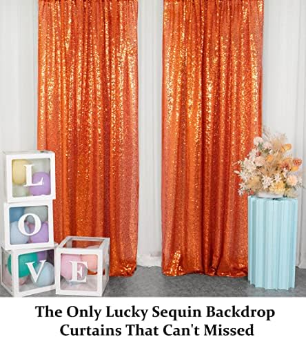 Sequin zavjese 2 ploče 2ftx8ft narandžasta Glitter sequin pozadina zavjese narandžasta Sequin Photo Backdrop