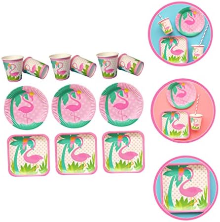 Healeived 24pcs Flamingo papirnati tanjir ornament za bebe tuširanje tropske dekora na havajskim dekorima praznični