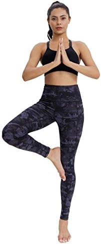 Serhom Black Camo Yoga hlače za žene Visoka struka Workout Soft 7/8 Dužina Atletska joga gamaše