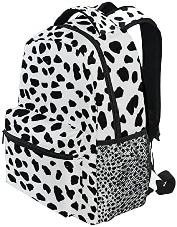 Ruksak Nerxy Cowes Točat za školu - Kravjski spotovi Backpack Bijeli crni Dalmatinci Dots School torba za laptop