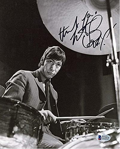 Charlie Watts R olling s tonovi bubnjar 8x10 fotografija potpisan autogramom autentične BAS BECKETT COA kompatibilan