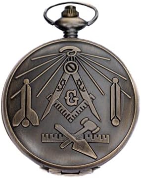 Masonski simbol masonerije Alloy Metal džepni sat Analogni kvarc sa dugim lancem poklon za muškarce žene,