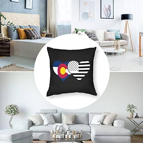 Colorado State Flag i Američka zastava Jastuk za bacanje na poklopce sa jastučnice sa zatvaračem