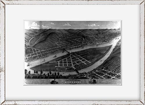 INFINITE PHOTOGRAPHS Photo: Birds-Eye panoramski Lith. Pogledi, Wheeling, Ohio/Marshall Županije, W. V, 1870