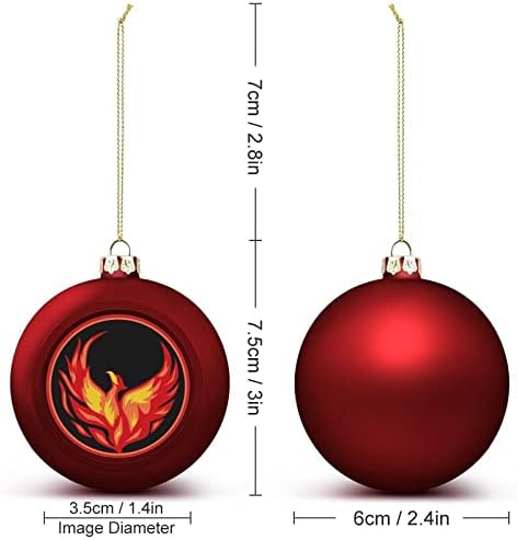 Vatra Phoenix Božić Lopta Shatterproof viseći ukrasi za Božić Tree kamin Party Dekoracije 4kom