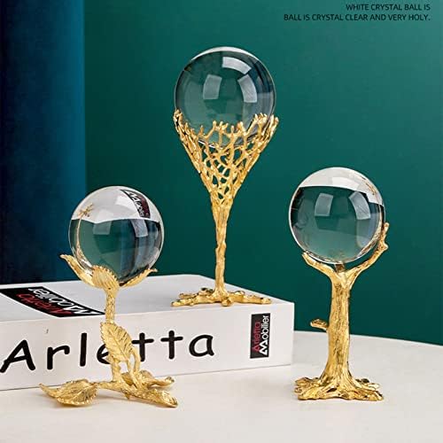 Clear Crystal Ball sa zlatnim postoljem Ornamenti-Nordic Light Luxury Craft metalne skulpture Iron