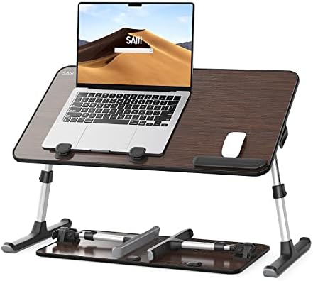 Saiji Gooseneck držač telefona za krevet Ukupna dužina 38.6 Fleksibilna kožna zamotana ruka + laptop stol