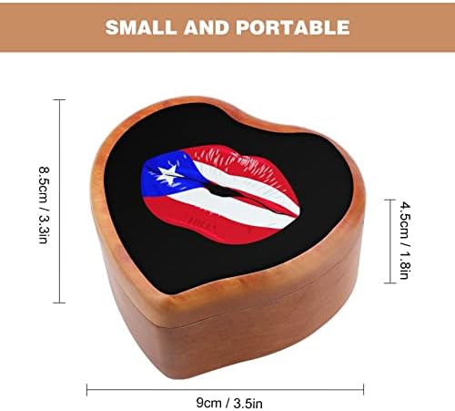 Lip PUERTO RICO Drvena muzička kutija Oblik srca Windup Music Box Vintage Drveni sat Glazbeni pokloni