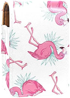 DIY Mini ruž za usne sa ogledalom za torbicu, Pink Flamingos kožna kozmetička torba za držač šminke, drži
