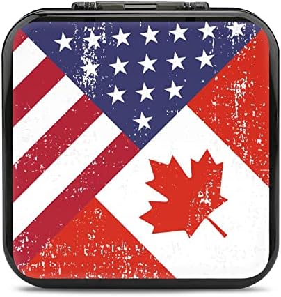 Retro America Canada Flag torbica za igre za nošenje kutija za odlaganje sa 24 držača kartice za