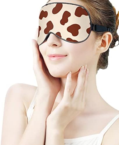 Krava koža smeđu masku za oči za spavanje podesiva za spavanje svilena za spavanje za spavanje elastična kaiš