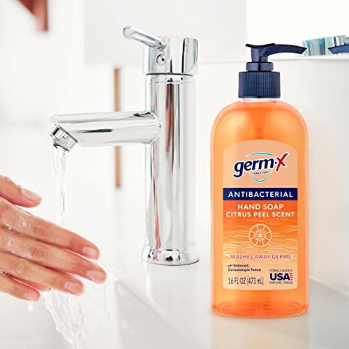 Germ-X antibakterijski tečni sapun za ruke, miris citrusa, pH Balansiran, 16 oz , Testirano dermatologom,