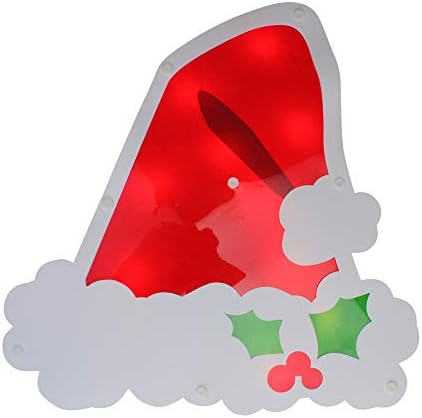 IMPACT 12.5 osvijetljeni bijeli i crveni Santa šešir Božićni prozor silueta ukras