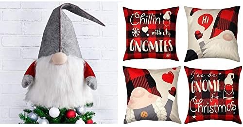 D-FANTIX Gnomes Božićno drvsko stablo + 18x18 inča Gnomi jastuk