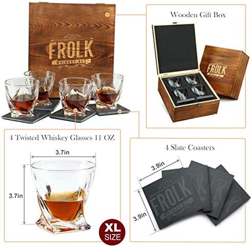 Whisky naočare Set od 4 - poklon za muškarce, tatu, oca, brata-Twisted Old Fashioned Classic Whisky