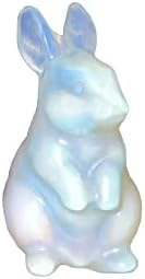 Eivekis Opalite Crystal zečje figurice zeko statua ruku ruku isklesane životinje skulptura 1,5 inča prirodni