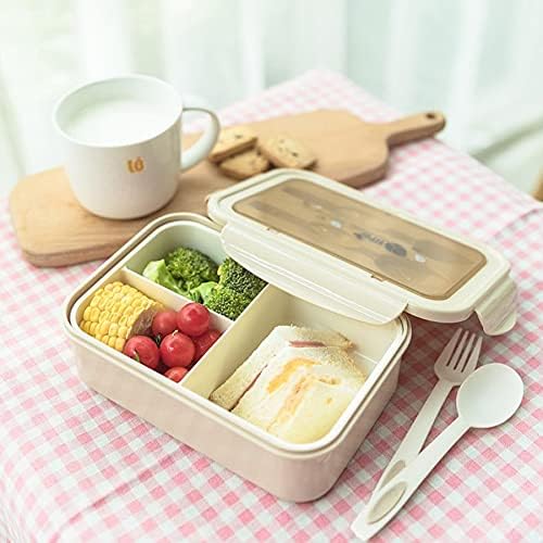Liinmall Bento kutije za odrasle 1100 ml Prijenosni japanski grijani ručak sa kašikom i vilicom za djecu dječje savršene veličine za obrok za prepuštanje obroka BPA-e