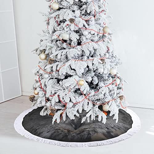 Zlore Eagle Owl Bubo Bubo Božićna suknja Xmas Tree Mat Tassel ukrasi za ukrase Holiday Party 30/36/48 inča
