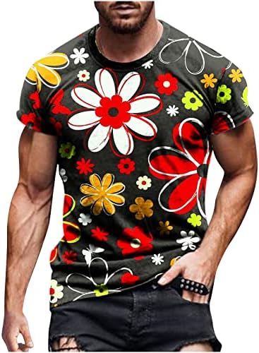 Muška havajska majica Ljeto plaža Thirt Top cvjetni ispis Kratki rukav Okrugli grafički kratki kratki majica