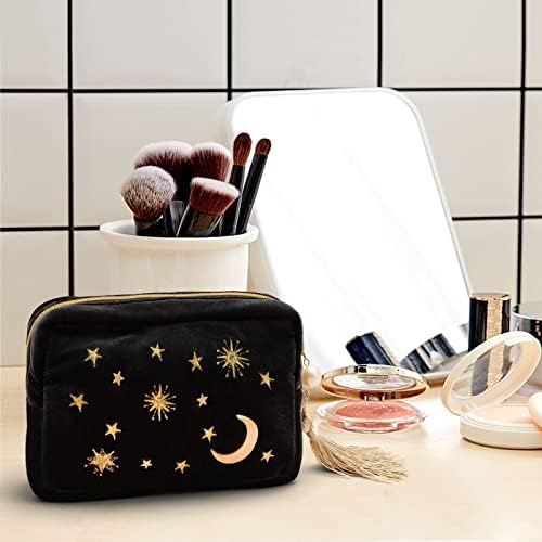 Praktična kozmetička torba za šminkanje, kozmetička torba sa vezenom aplikacijom Moon Stars, Zvjezdana