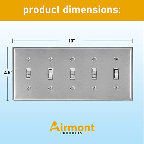 Airmont Proizvodi AP-10425, Zidna ploča za prebacivanje od nehrđajućeg čelika, 5 banda Standardna veličina
