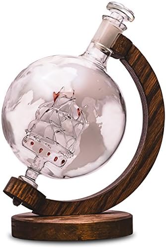 Whisky Decanter sa brodom Inside-urezan Globus Decanter za alkohol, Burbon, Scotch itd-alkohol poklon za mladoženje