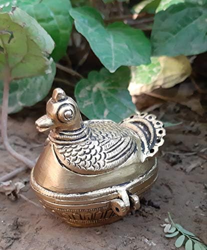 Bharat Haat Mesing Decoration Mala kutija Kankavati dizajn ptica za Pooja Thali Set Artiple za kućni jedinstveni