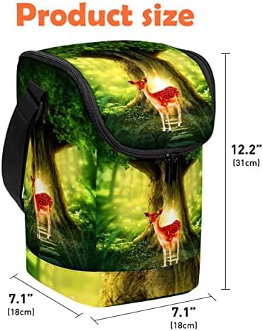 NigelMu torba za ručak za žene i muškarce, nepropusna kutija za ručak, šumsko zeleno drvo Jelena,prenosiva