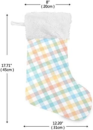 Alaza Božićne čarape Šarene plaćene klasične personalizirane velike ukrase o čarapa za obiteljski