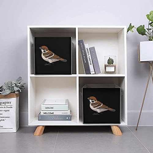 Sparrow Bird Bird Skladišti za skladištenje kockica Organizator Trendne kutije za odlaganje tkanine umetnule