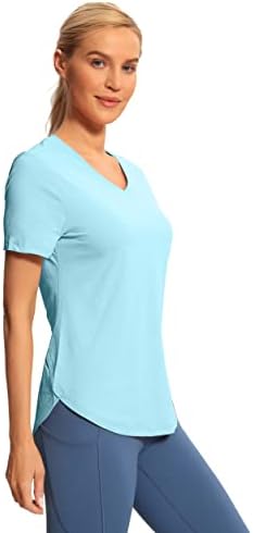 Hiverlay majice za vježbe za žene kratki rukav V izrez Atletic Brze suhe teretane T-majice Yoga trčanje