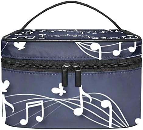 Yoyoamoy Travelna torba sa odjeljkom, glazbena napomena sa butterfy velikim kozmetičkim kućištem personalizirano