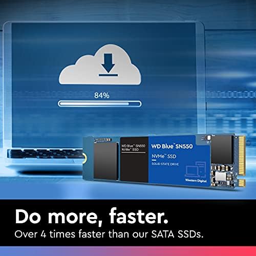 Western Digital 500GB WD Blue SN550 NVMe interni SSD-Gen3 x4 PCIe 8Gb/s, M. 2 2280, 3D NAND, do 2,400