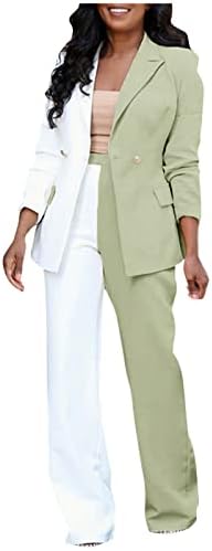 Ženski blejzer set 2 komada uredski poslovni povremeni odjeća Ladyweight Colorblock Otvorena