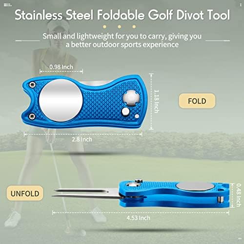4 komada alata za popravak golfa od nehrđajućeg čelika sklopivi golf Divot alat magnetski golf