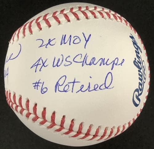 Joe Torre potpisan bejzbol RDM Manfred NY Yankees Autograph Statistika Inscrip Hof JSA - AUTOGREMENA