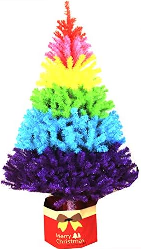 Yumuo Colorful Gradient Božićno drvce, pastoralni stil Xmas Borove stablo sa ukrasima, Božićska kuća za
