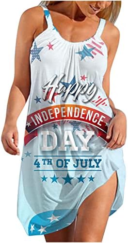 Ženske haljine za 4. jul majice sa američkom zastavom haljine ljetne Ležerne haljine za pokrivanje