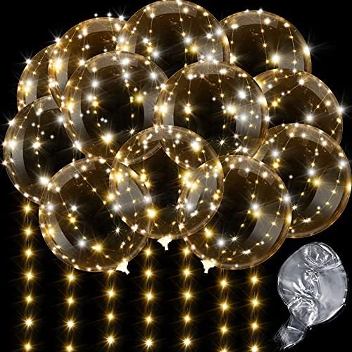 10 seta LED svjetlo Up balone Bobo, 20 inča unaprijed istegnuti prozirni baloni sa 10 ft LED