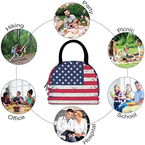 Izolovana ženska torba za ručak - američka zastava Dan nezavisnosti velika nepropusna torba