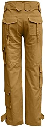 LCEPCY WOTENS PLUS veličina široke noge Terrove Hlače Baggy Loose Y2K hlače Žene Solid Color Flap džepovi Hlače