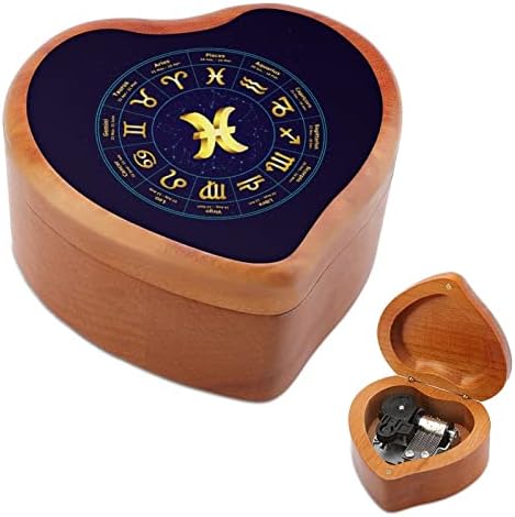 Ribe u krugu Vintage Drveni sat Glazbeni sanduk u obliku glazbenih box pokloni za ljubavničke porodice
