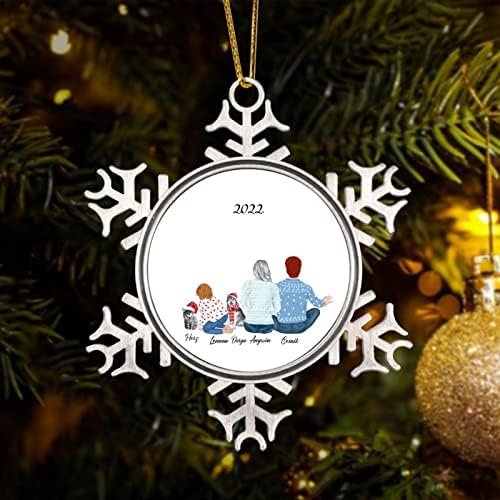 Porodično prilagođeno ime Ornament, prilagođeni metalni ukrasi za božićnu jelku 3 inča, personalizirani