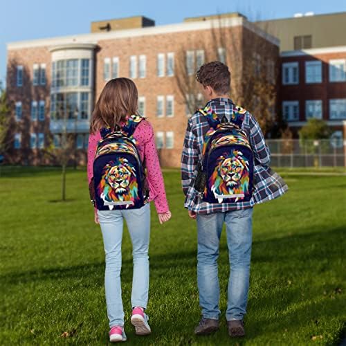 CFPolarna šarena lion ruksak sa školskim ruksak za prijenosni pretinac za žene Muškarci Studenti Teens Girls