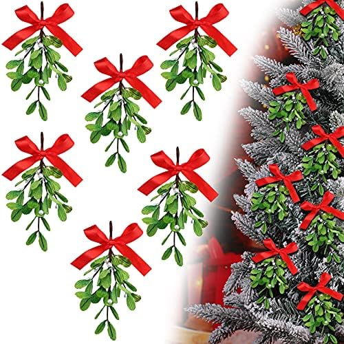 Canlierr Božić Artificial Mistletoe Odabir lažnih grejanja Mistletoe Viseći Mistletoe sa crvenim