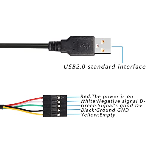 PNGKnyocn 5 pinova matična ploča do USB adaptera kabla, 2 pakovanje USB 2.0 Tip mužjak do Dupont 5 pin
