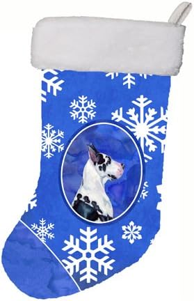 Caroline's bysures LH9281-CS Velike dane zimske snježne pahulje praznične božićne čarape, 11 x 18,