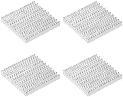 uxcell 2. 5x19x19mm Silver Tone Aluminium Heatsink Thermal Adhesive Pad Cooler za hlađenje 3D printera 4kom